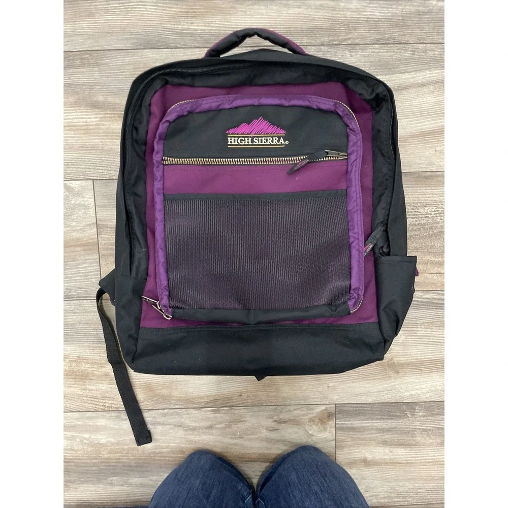 1990s High Sierra Black and Purple Backpack Vintage Endeavors Collection
